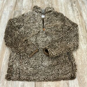 Brown/tan sherpa sweater -quarter zip